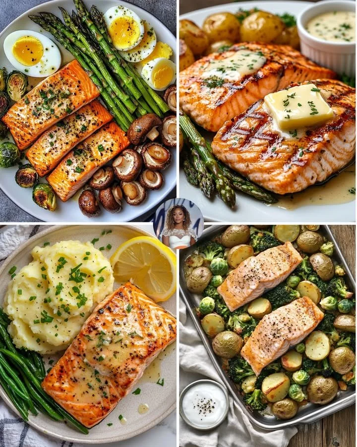 Garlic Butter Salmon & Asparagus Plate