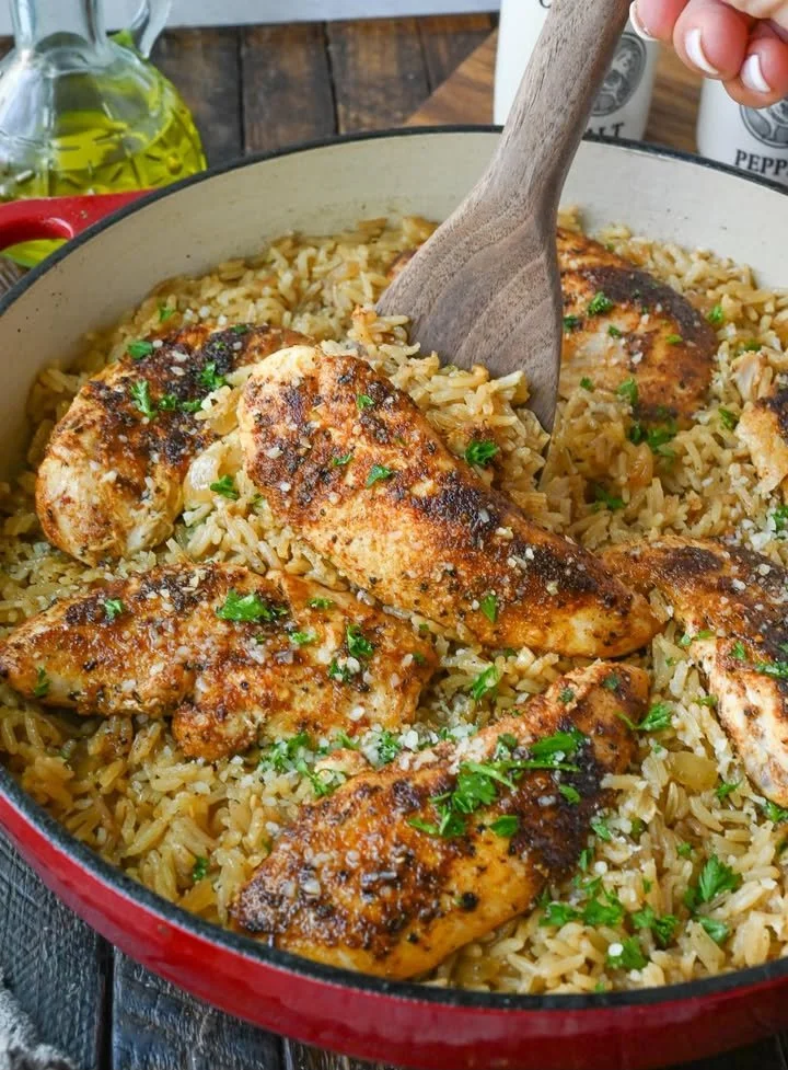 Garlic Chicken Rice Bake