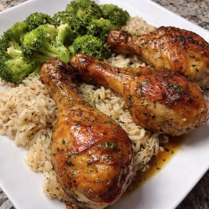Garlic Herb Roasted Chicken Drumsticks on a serving platter