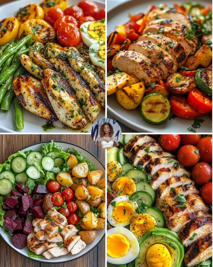 Delicious plate of Garlic Lemon Chicken with roasted vegetables.