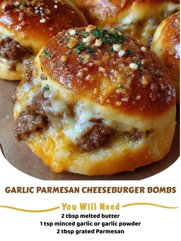 Garlic Parmesan Cheeseburger Bombs
