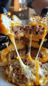 Garlic Parmesan Cheeseburger Bombs ready to be served