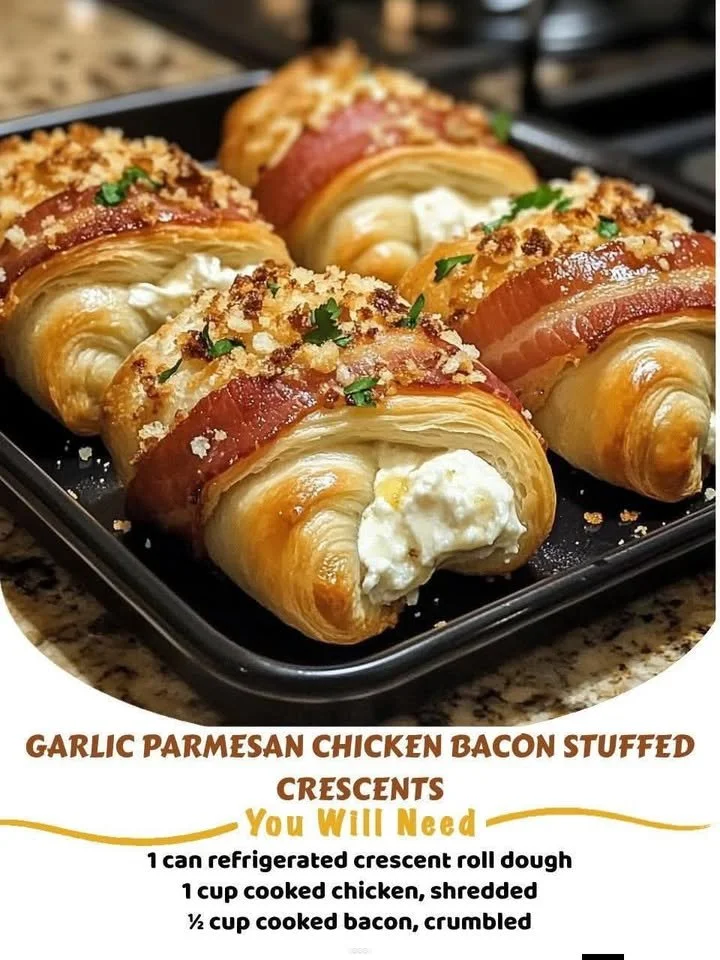 Garlic Parmesan Chicken Bacon Stuffed Crescents