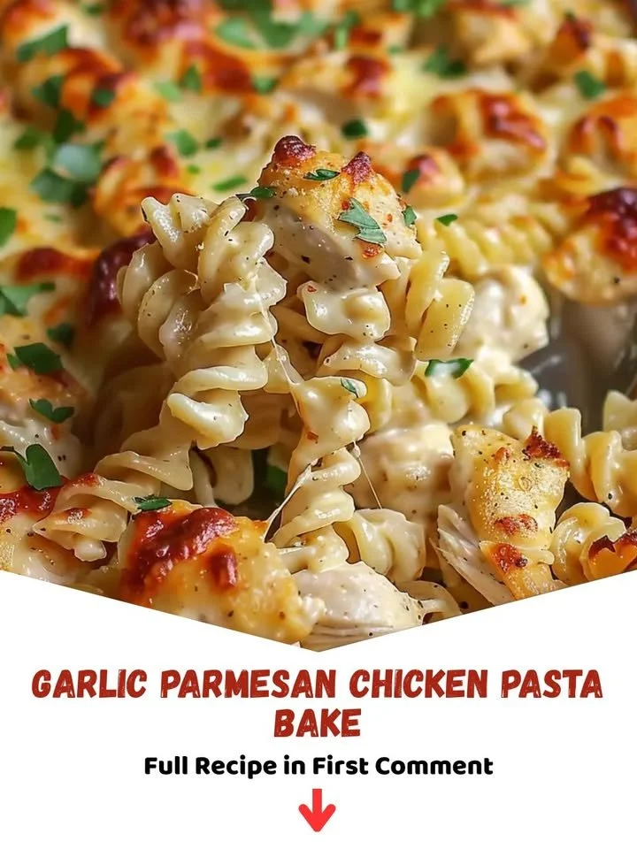 Garlic Parmesan Chicken Pasta Bake