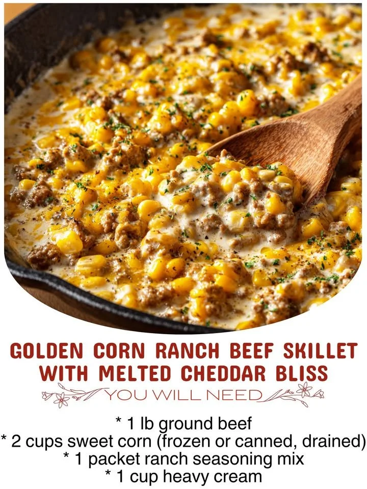 Golden Corn Ranch Beef Skillet with Melted Cheddar Bliss