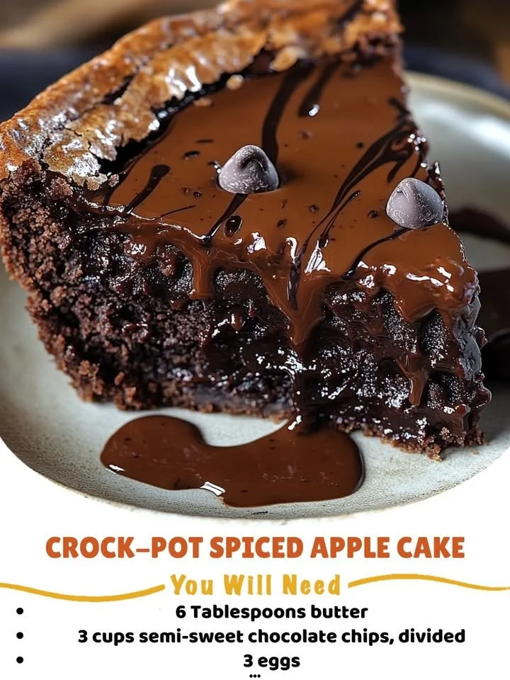 Delicious gooey brownie pie topped with chocolate drizzle and walnuts