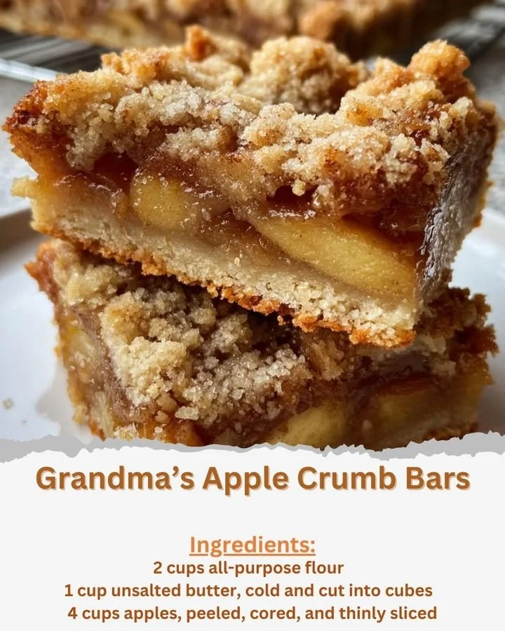 Delicious homemade apple crumb bars topped with a golden crumb mixture