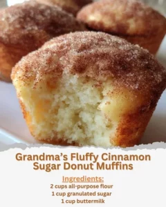 Fluffy cinnamon sugar donut muffins on a rustic plate
