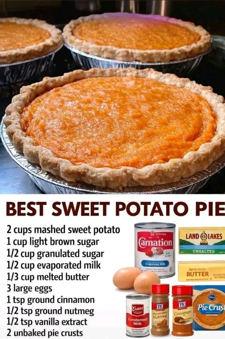 Homemade Grandma's Sweet Potato Pie served on a rustic table