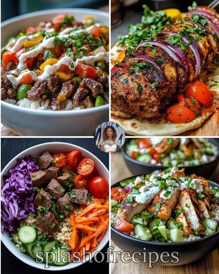Greek-Style lamb and couscous bowl with herbs and vegetables