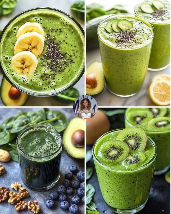 Green Power Avocado Smoothie made with creamy avocados and greens