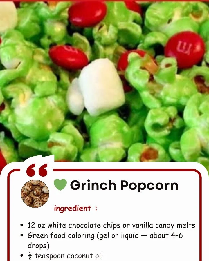 Colorful Grinch Popcorn ready for festive celebrations and holiday fun.