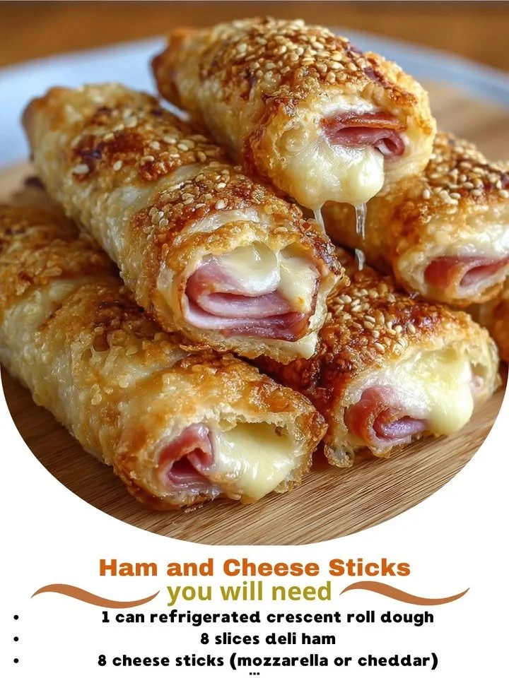 Delicious ham and cheese sticks served as a savory snack