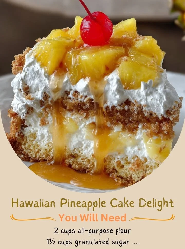Delicious Hawaiian Pineapple Cake with fresh pineapples and icing