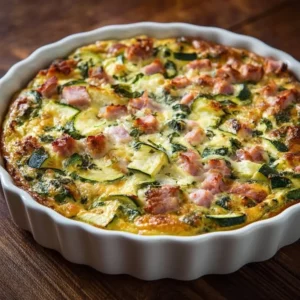Healthy no-crust breakfast casserole loaded with vegetables for a nutritious meal