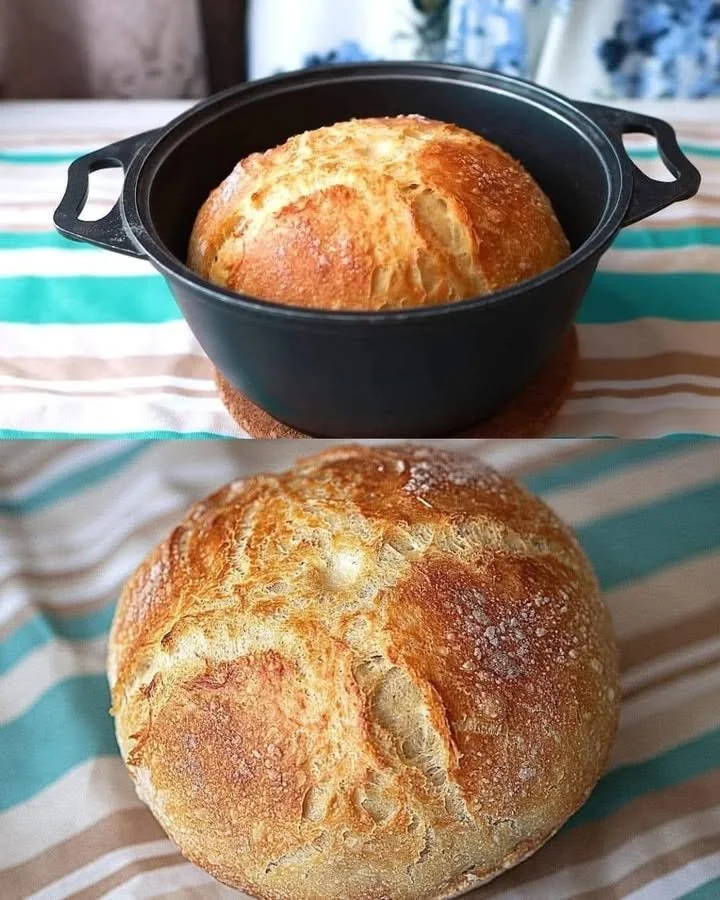 Freshly baked homemade bread on a wooden table