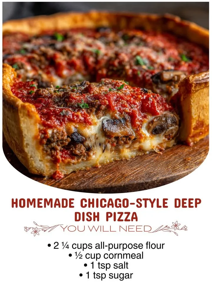 Homemade Chicago-Style Deep Dish Pizza
