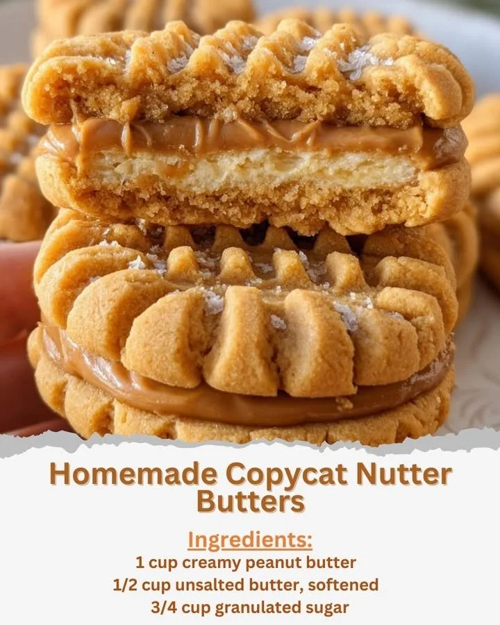 Homemade copycat Nutter Butters cookies on a plate