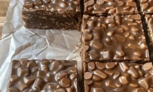 Delicious homemade Crunch Bars made with chocolate and crispy rice cereal