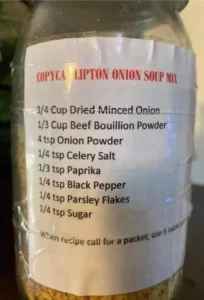 Homemade onion soup mix substitute ingredients and preparation step