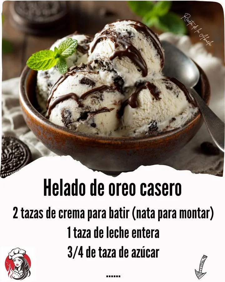 Delicious homemade Oreo Ice Cream with chunks of Oreos.