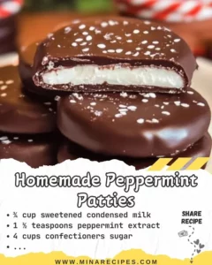 Homemade peppermint patties on a plate, ready to enjoy as a sweet treat.