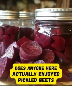 Jar of homemade pickled beets ready to enjoy as a tangy side dish.