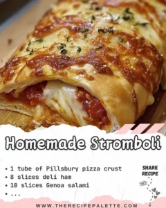 Homemade Stromboli filled with cheese and pepperoni on a wooden cutting board