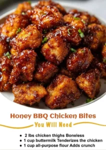 Delicious Honey BBQ Chicken Bites served on a platter