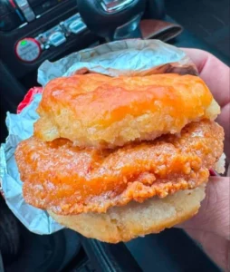 Honey Butter Chicken Sandwich with crispy chicken and honey butter toppings