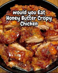 Delicious Honey Butter Crispy Chicken served with sides on a plate
