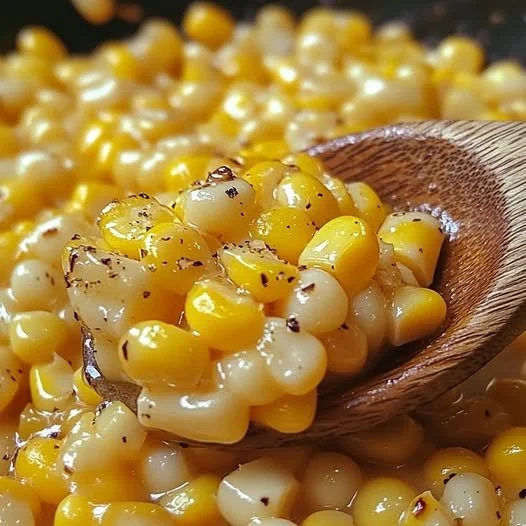 Honey butter skillet corn cooked in a pan with a creamy texture and sweet flavor