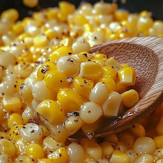 Delicious honey butter skillet corn served in a cast iron skillet