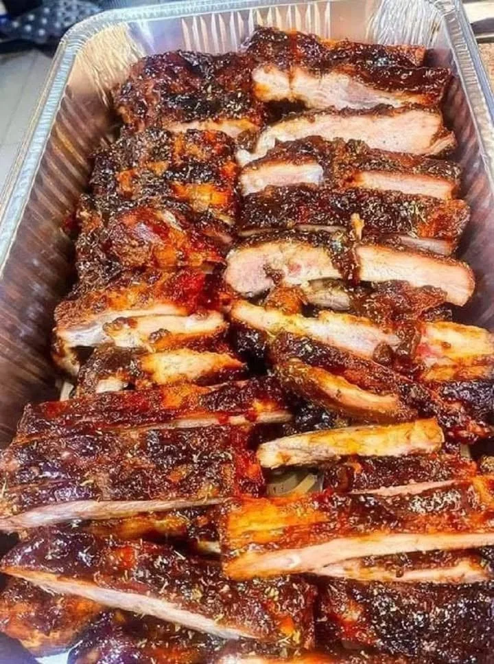 Delicious Honey Garlic Ribs with a sweet and sticky glaze