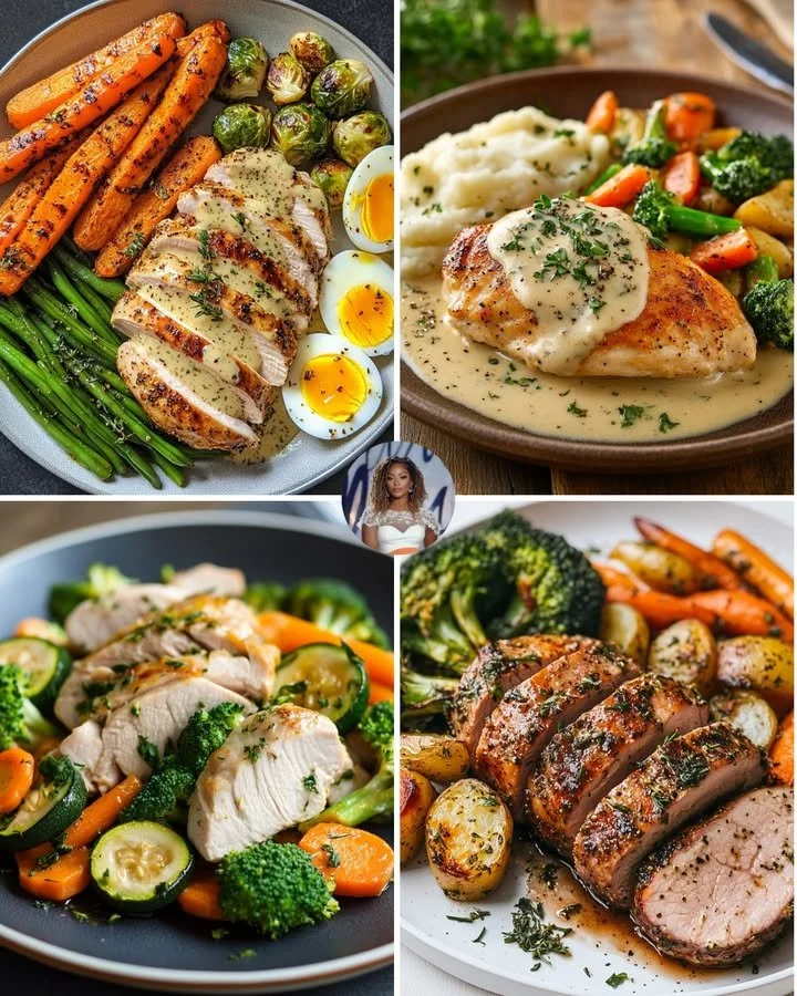 Honey Mustard Turkey served with roasted carrots on a plate