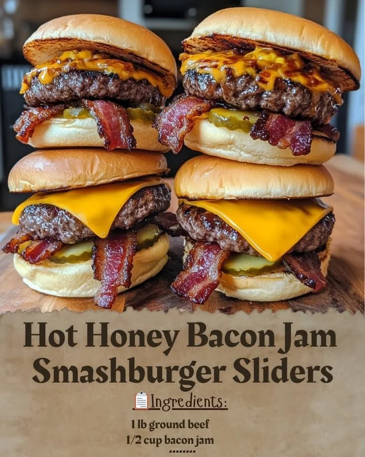 Hot Honey Bacon Jam Smashburger Sliders