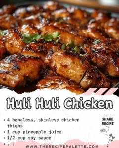 Grilled Huli Huli Chicken marinated in a sweet and savory Hawaiian sauce