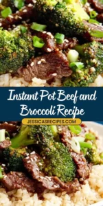 Instant Pot Beef and Broccoli served with rice on a white plate
