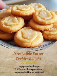 Freshly baked irresistible butter cookies on a decorative plate