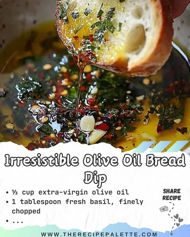 Irresistible olive oil bread dip served with fresh bread for dipping