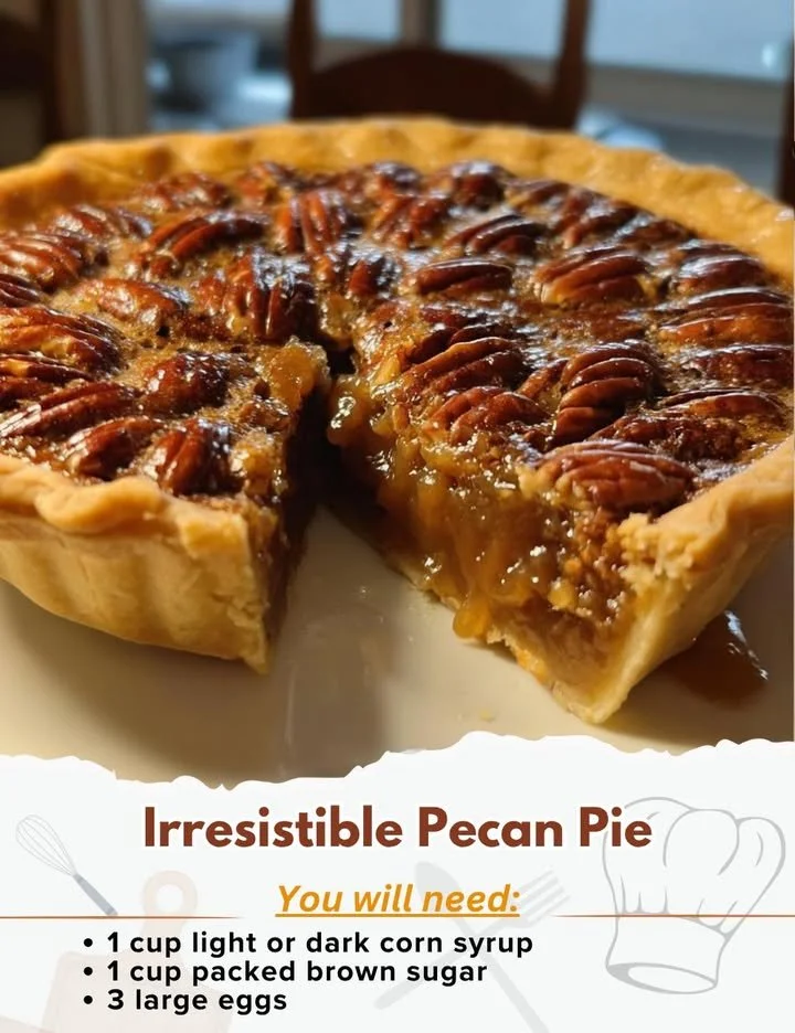 Irresistible pecan pie with a golden crust and rich filling