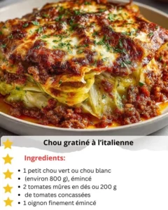 Delicious Italian-style gratinated cabbage topped with cheese and herbs.