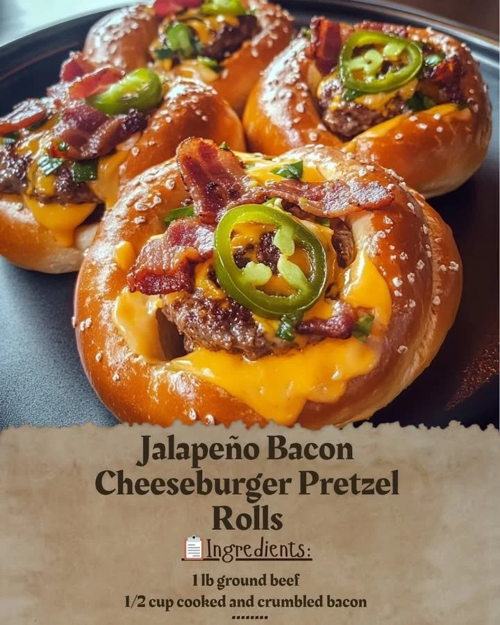 Jalapeño Bacon Cheeseburger Pretzel Rolls