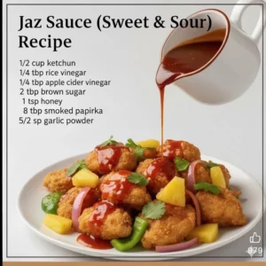 Bottle of Jaz Sauce (Sweet & Sour) with a vibrant label and ingredients.