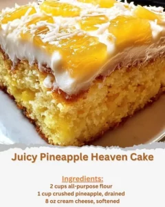 Juicy Pineapple Heaven Cake with fresh pineapple and creamy frosting