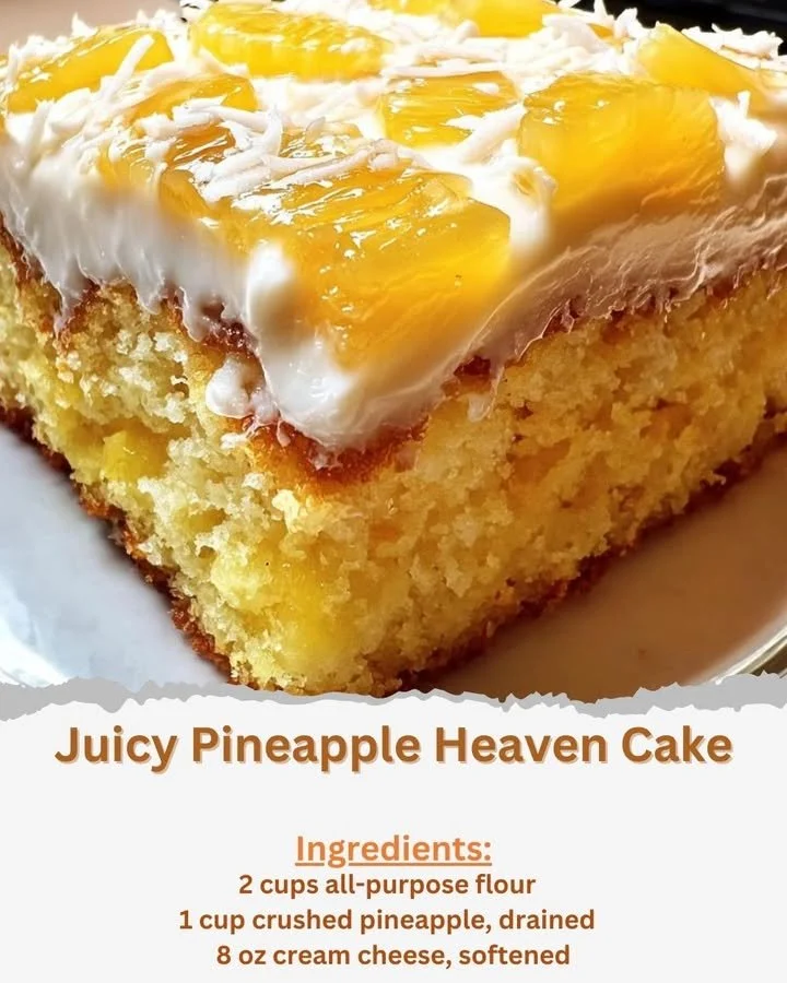 Juicy Pineapple Heaven Cake with fresh pineapple and creamy frosting