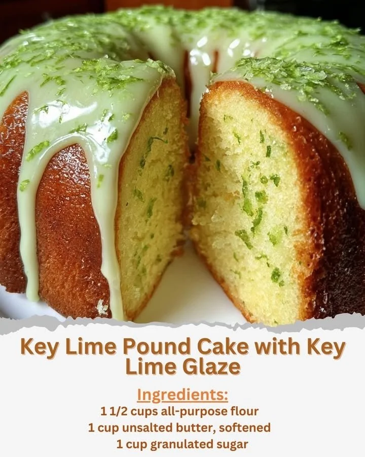 Delicious Key Lime Pound Cake with a tangy Key Lime Glaze