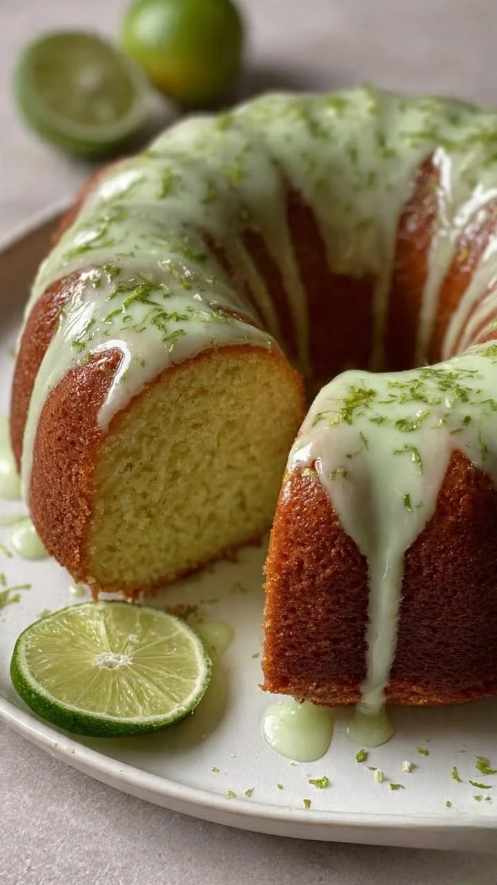 Delicious Key Lime Pound Cake with a vibrant Key Lime Glaze