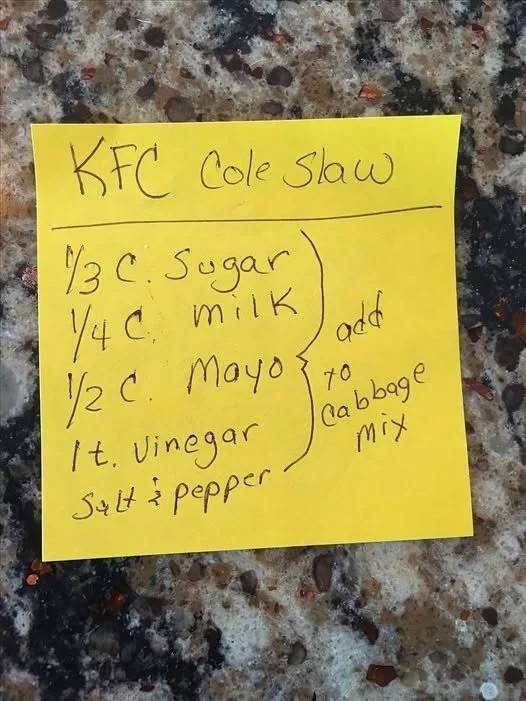 Delicious bowl of homemade KFC Coleslaw with fresh vegetables