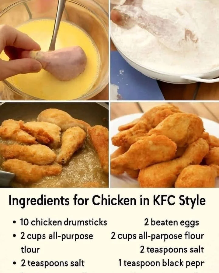 Delicious KFC-style fried chicken with crispy golden coating and juicy meat